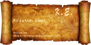Kriston Emmi névjegykártya